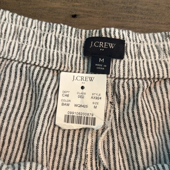 *NEW J. Crew Drawstring Pull-on Shorts Medium Black & White Stripes - Picture 3 of 8